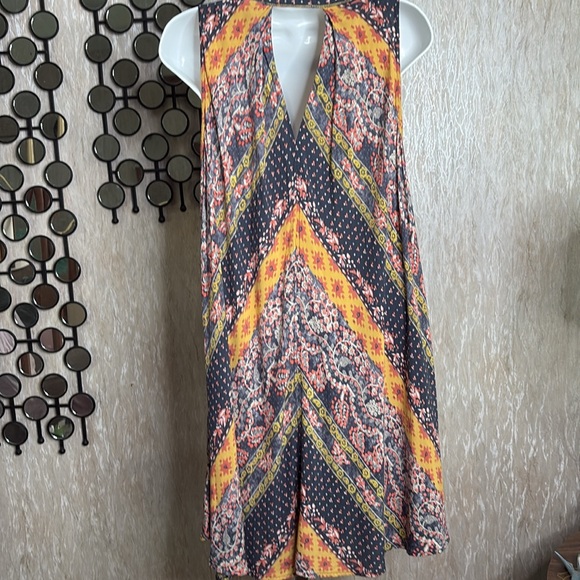 Umgee patchwork hippie Dress with Keyhole - Picture 3 of 7